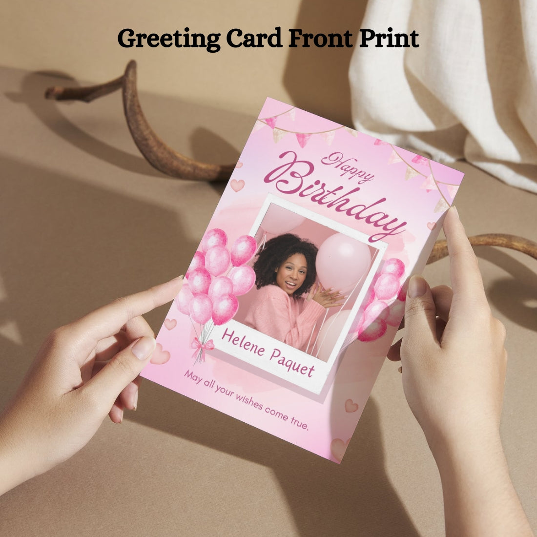 Photo Birthday Greeting Card with Inside Custom Text