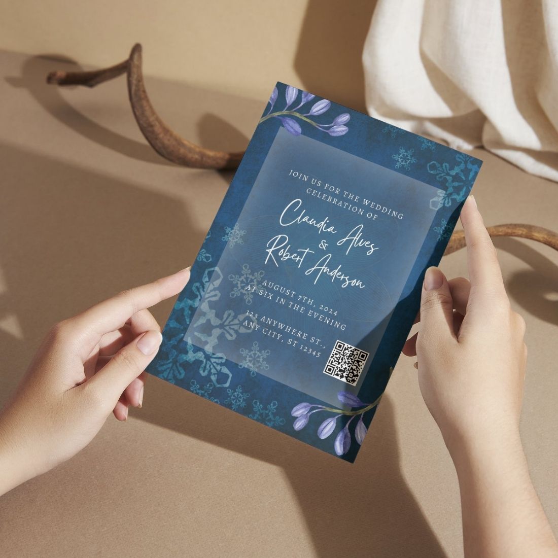 Custom Wedding Invitation Cards with Envelopes | Pack of 12 | One side Printed