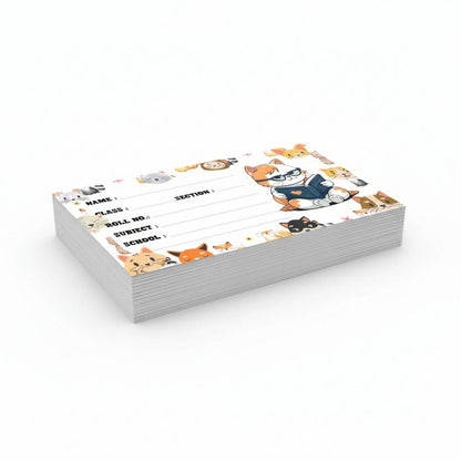Kids Name Slips Cartoon Printed - Pack of 36 - Self Fill in
