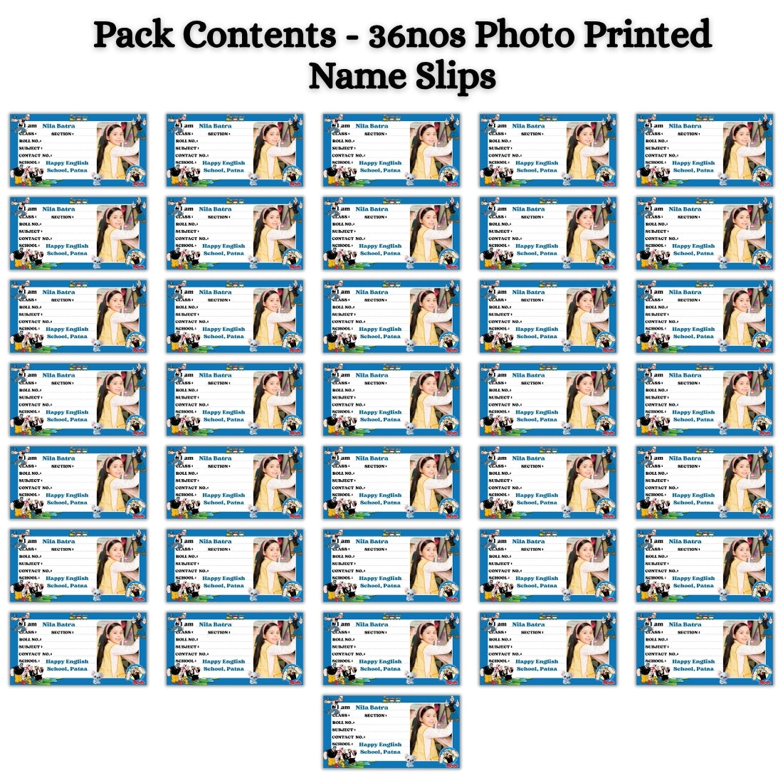 Kids Photo Name Slips Pack of 36