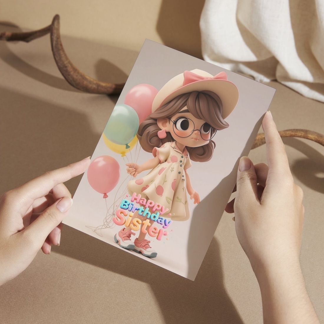 Sister Birthday Greeting Card with Envelope