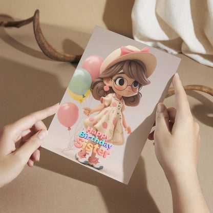 Sister Birthday Greeting Card with Envelope
