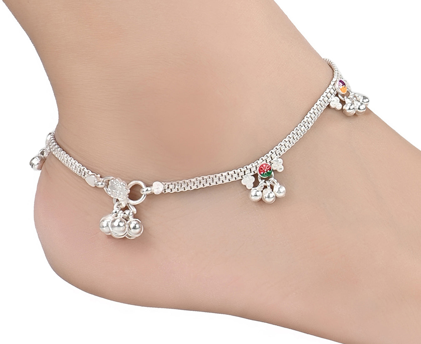 Silver Plated Anklets & 22 inch Gold Plated Chain