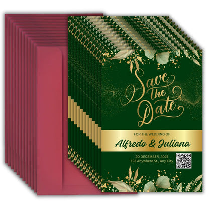 Custom Wedding Invitation Cards with Envelopes | Pack of 12 | One side Printed
