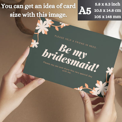 Bridesmaid Proposal Invitation Cards 5.8x8.3inch | Wedding Invite