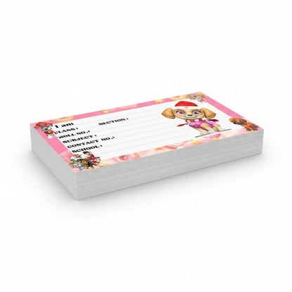 Kids Name Slips Cartoon Printed - Pack of 36 - Self Fill in