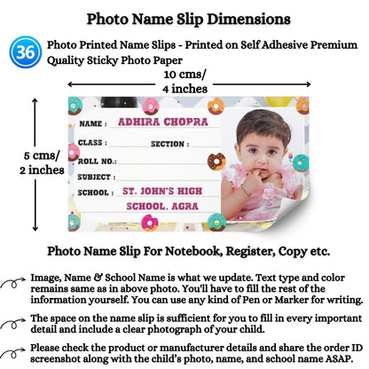 Kids Photo Name Slips Pack of 36