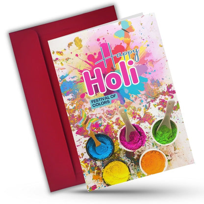 Holi Festival Greeting Card with Envelope