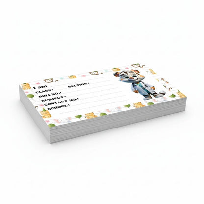 Kids Name Slips Cartoon Printed - Pack of 36 - Self Fill in