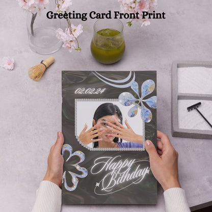 Photo Birthday Greeting Card with Inside Custom Text