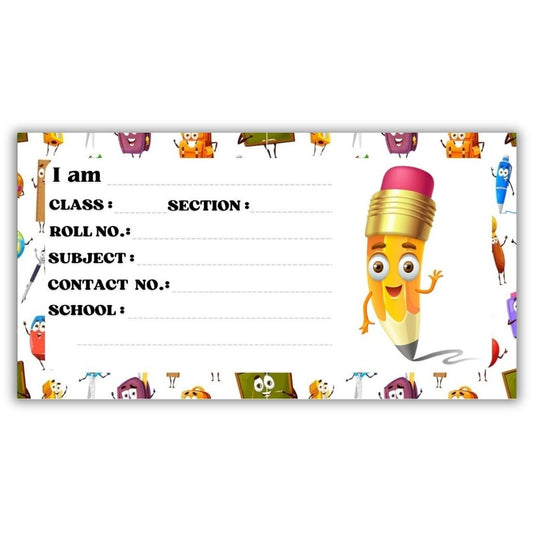 Kids Name Slips Cartoon Printed - Pack of 36 - Self Fill in