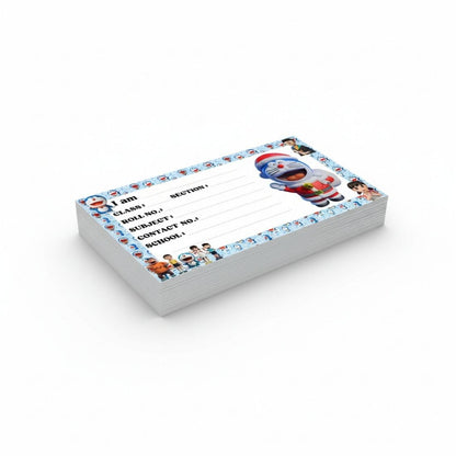 Kids Name Slips Cartoon Printed - Pack of 36 - Self Fill in