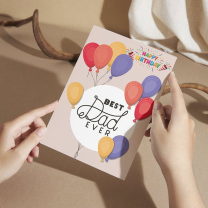 Happy Birthday Card for Dad — Printed Greeting Card with Envelope