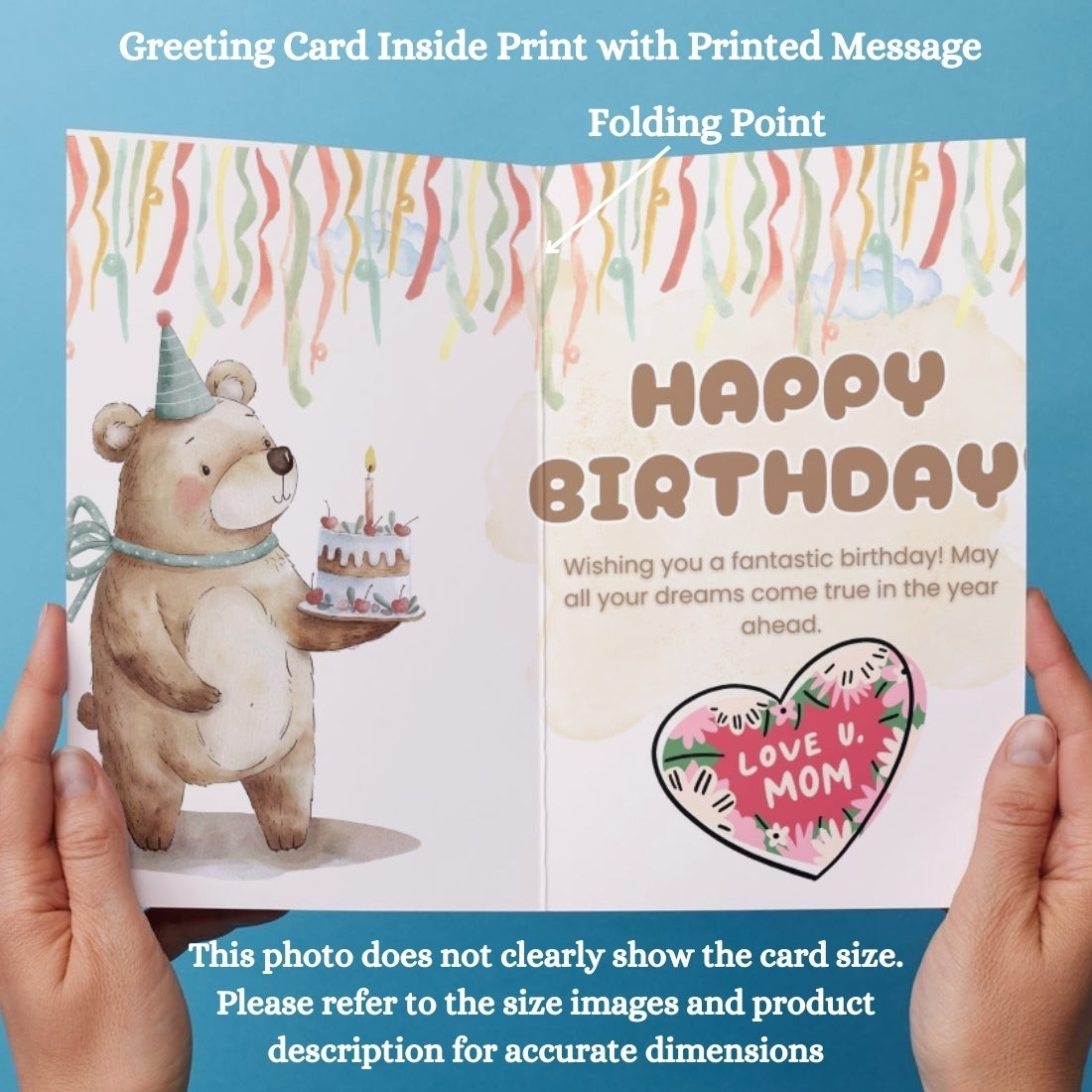 Customised Birthday Greeting Card with Photos for Mother | Preprinted Inside Message