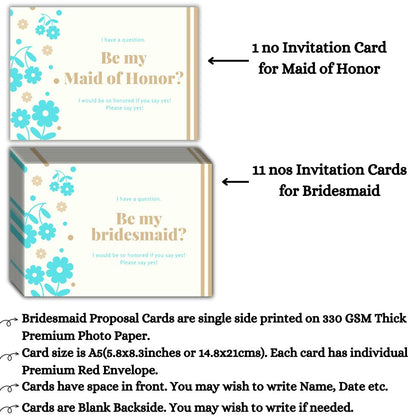 Bridesmaid Proposal Invitation Cards 5.8x8.3inch | Wedding Invite