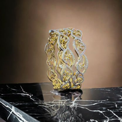 Gold Plated AD Kada Bangles Pair