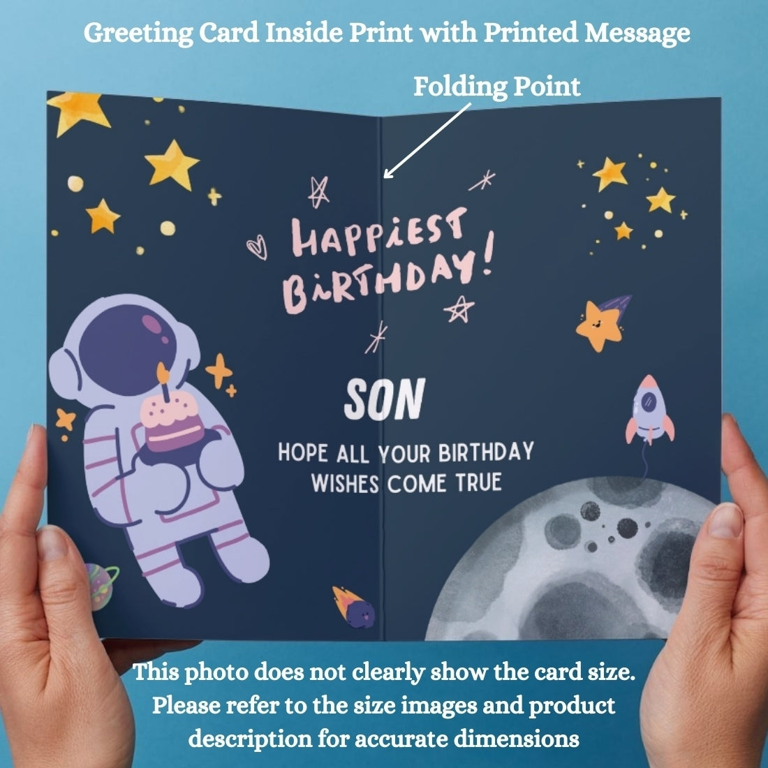 Customised Birthday Greeting Card with Photos for Son | Preprinted Inside Message