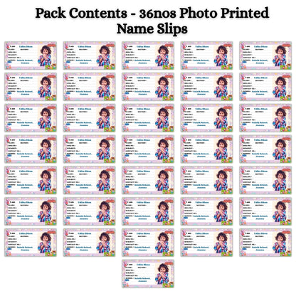 Kids Photo Name Slips Pack of 36