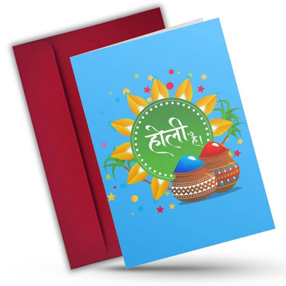 Holi Festival Greeting Card with Envelope