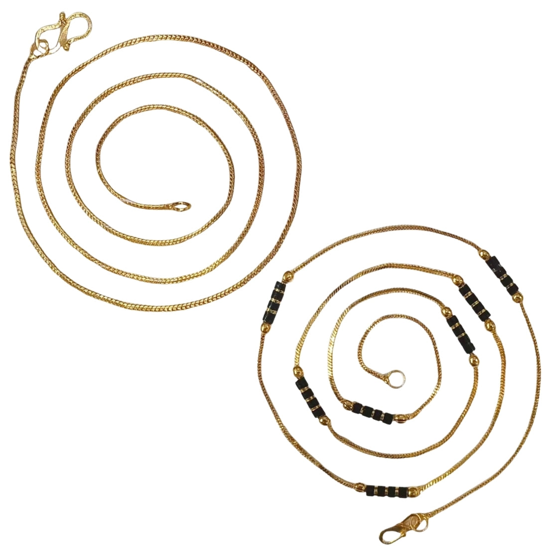 Combo of 2 Gold Plated Chains 22inch Long