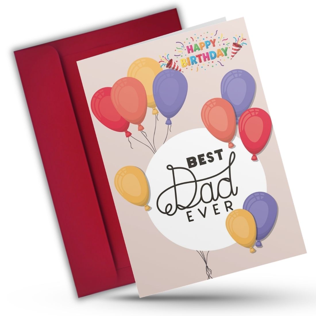 Happy Birthday Card for Dad — Printed Greeting Card with Envelope