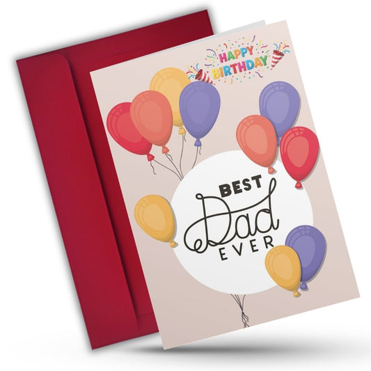 Happy Birthday Card for Dad — Printed Greeting Card with Envelope
