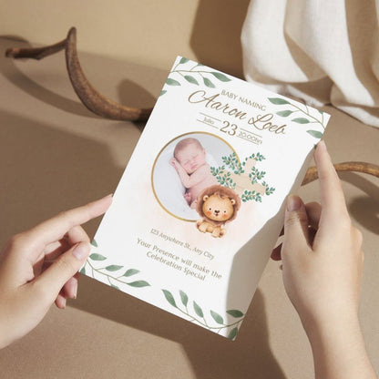 Customised Baby Naming Ceremony Photo Invitation Cards Pack of 12 with Envelopes