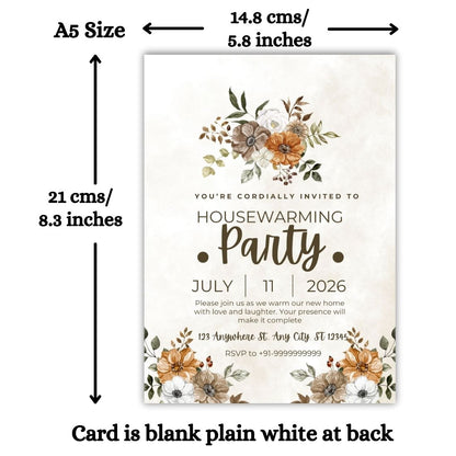 Customized Housewarming Invitation Cards, Pack of 12 Personalized 5.8x8.3 Inch with Premium Red Envelopes
