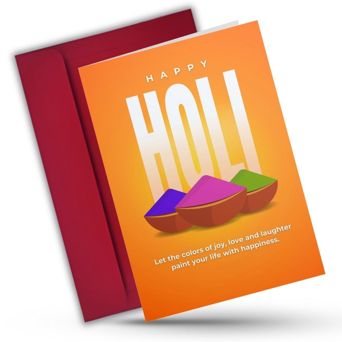 Holi Festival Greeting Card with Envelope