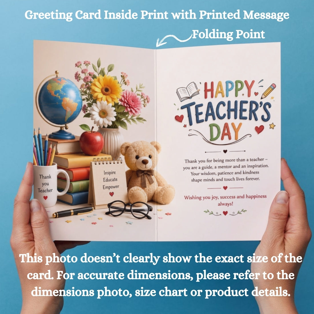 Happy Teacher's Day Card — Printed Greeting Card, Multiple Sizes, Photo Paper