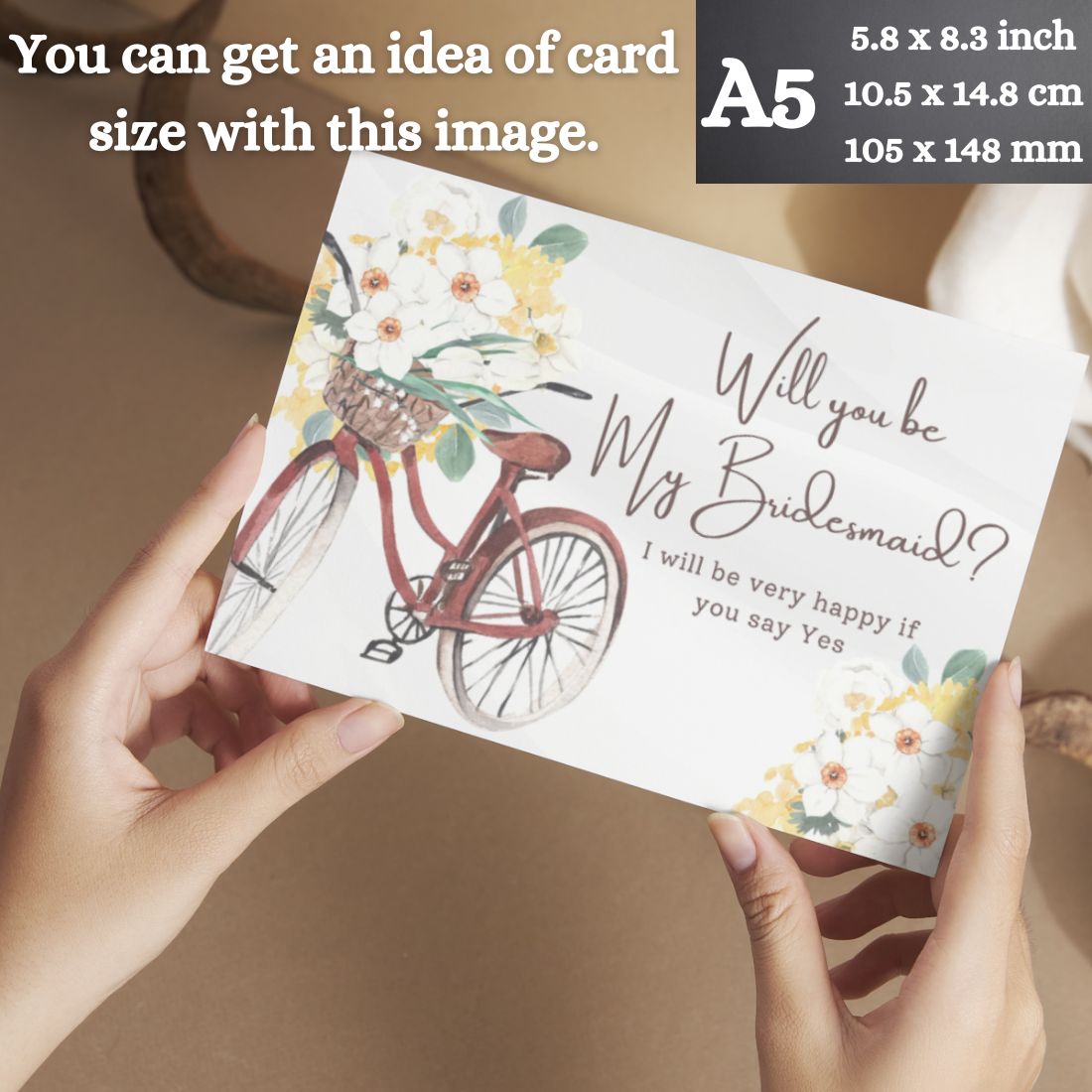 Bridesmaid Proposal Invitation Cards 5.8x8.3inch | Wedding Invite