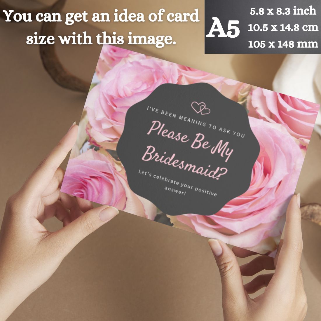 Bridesmaid Proposal Invitation Cards 5.8x8.3inch | Wedding Invite