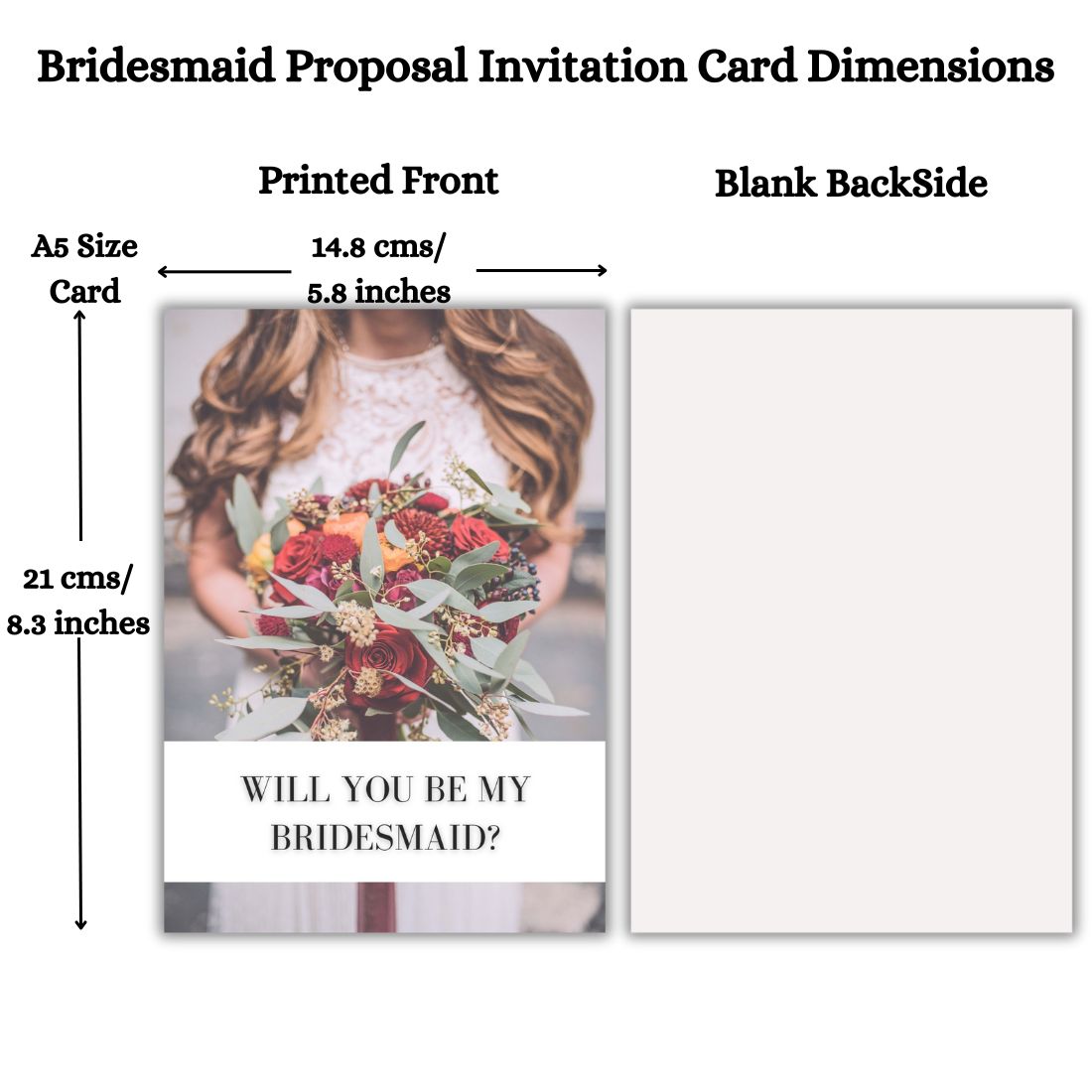 Bridesmaid Proposal Invitation Cards 5.8x8.3inch | Wedding Invite