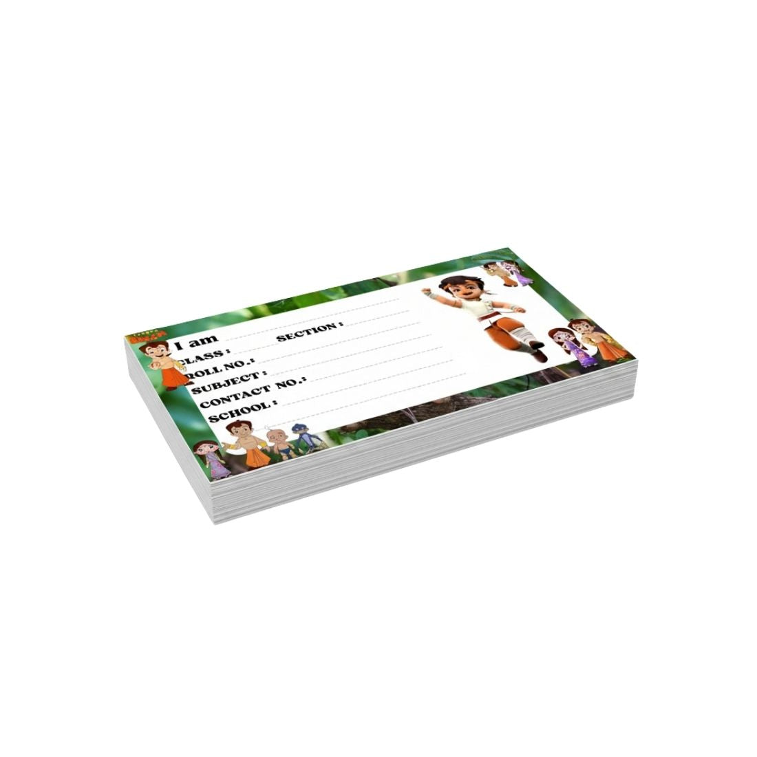 Kids Name Slips Cartoon Printed - Pack of 36 - Self Fill in