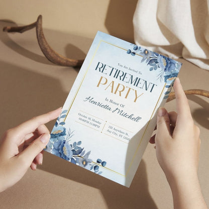 Customised Retirement Farewell Party Invitation Cards Pack of 12 with Envelopes