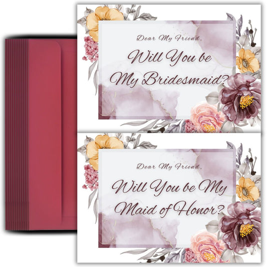 Bridesmaid Proposal Invitation Cards 5.8x8.3inch | Wedding Invite