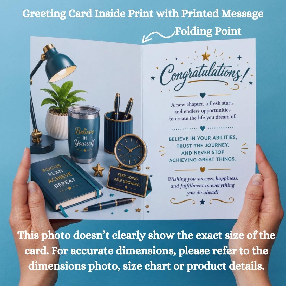 Congratulations on New Job Card — Printed Greeting Card, Multiple Sizes, Thick Photo Paper, Motivational Design