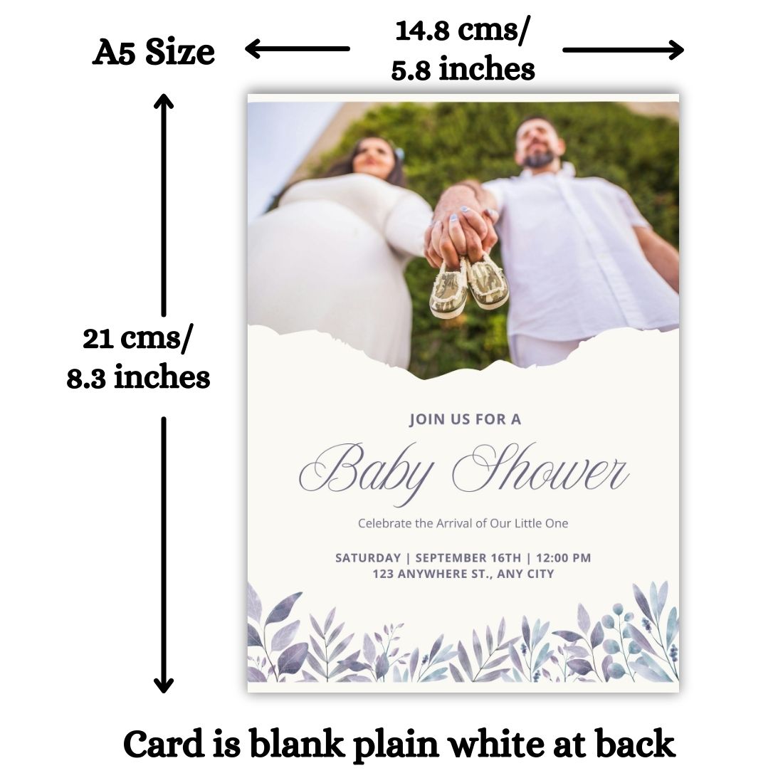 Customised Baby Shower Ceremony Photo Invitation Cards Pack of 12 with Envelopes