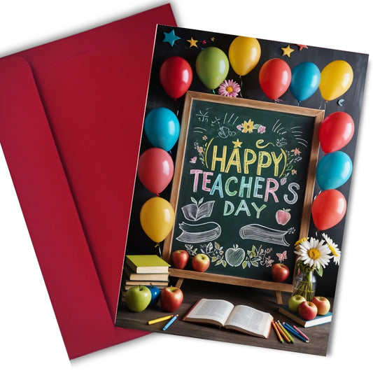 Happy Teacher's Day Card — Printed Greeting Card, Multiple Sizes, Photo Paper