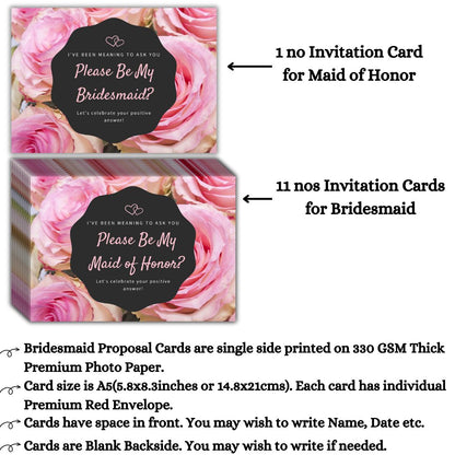 Bridesmaid Proposal Invitation Cards 5.8x8.3inch | Wedding Invite