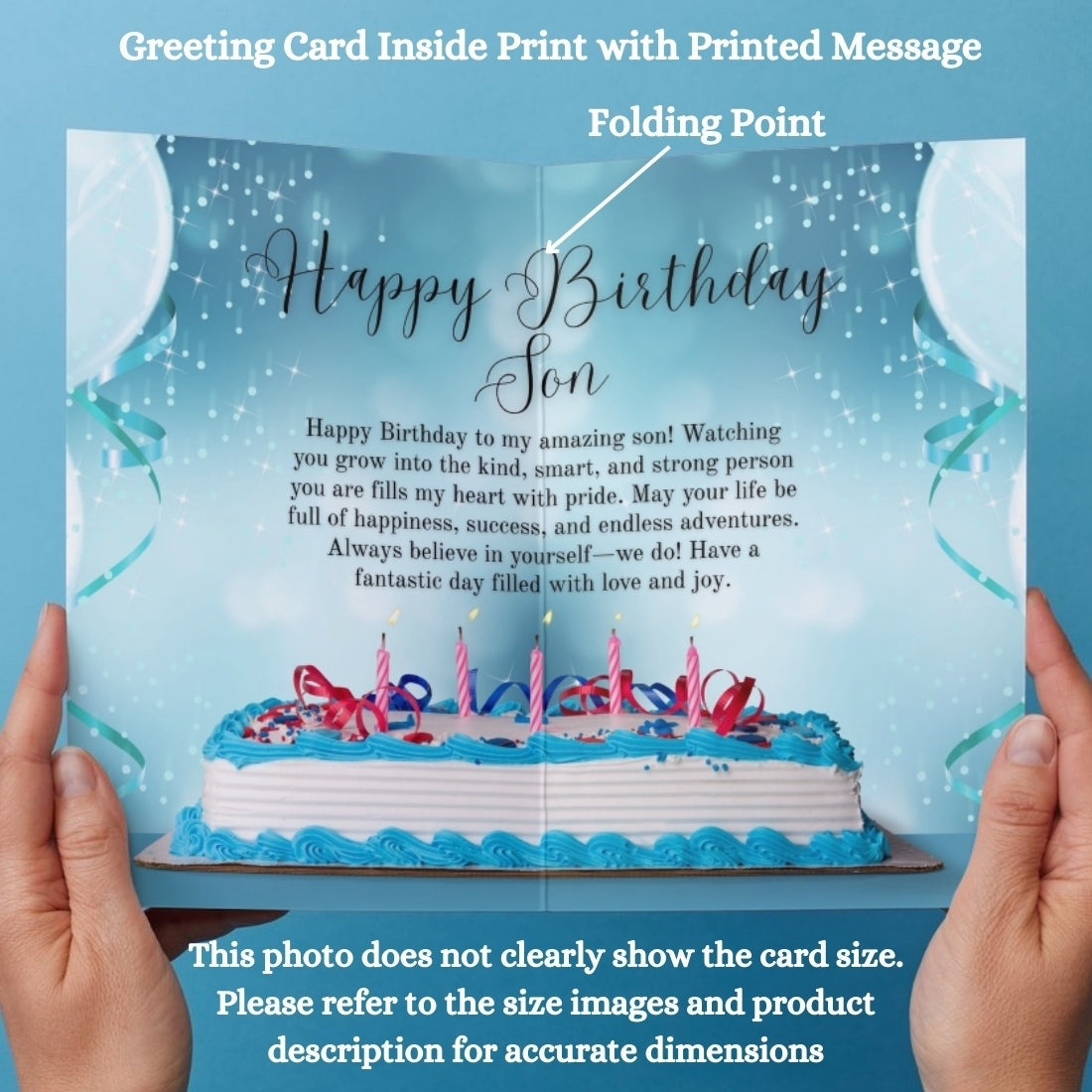 Customised Birthday Greeting Card with Photos for Son | Preprinted Inside Message