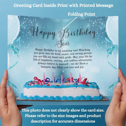 Customised Birthday Greeting Card with Photos for Son | Preprinted Inside Message