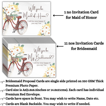 Bridesmaid Proposal Invitation Cards 5.8x8.3inch | Wedding Invite