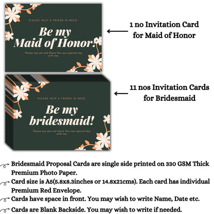 Bridesmaid Proposal Invitation Cards 5.8x8.3inch | Wedding Invite