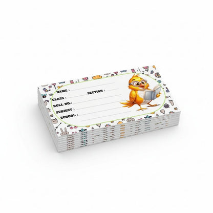 Kids Name Slips Cartoon Printed - Pack of 36 - Self Fill in