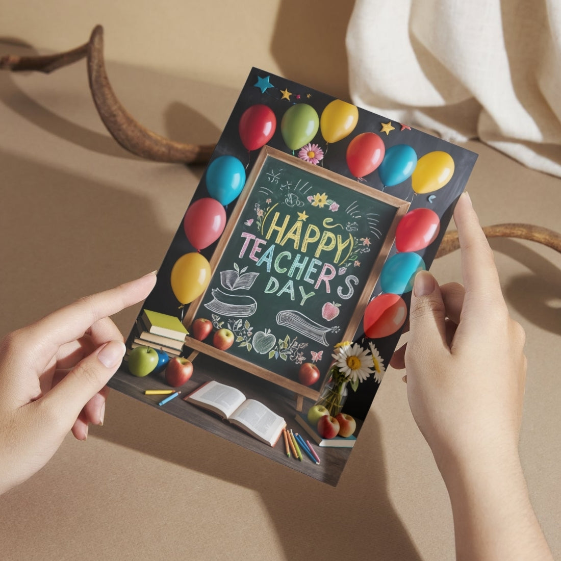 Happy Teacher's Day Card — Printed Greeting Card, Multiple Sizes, Photo Paper