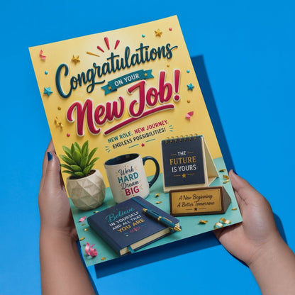Congratulations on New Job Card — Printed Greeting Card, Multiple Sizes, Thick Photo Paper, Motivational Design