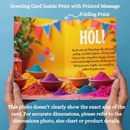 Holi Festival Greeting Card with Envelope