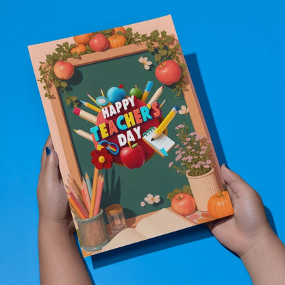 Happy Teacher's Day Card — Printed Greeting Card, Multiple Sizes, Photo Paper