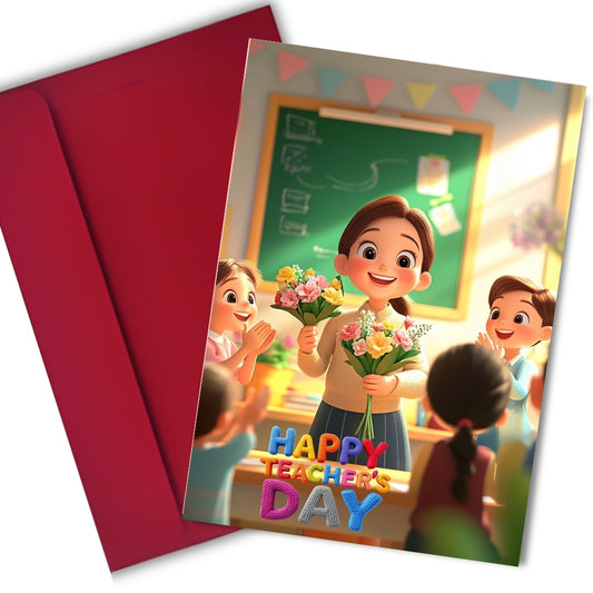 Happy Teacher's Day Card — Printed Greeting Card, Multiple Sizes, Photo Paper